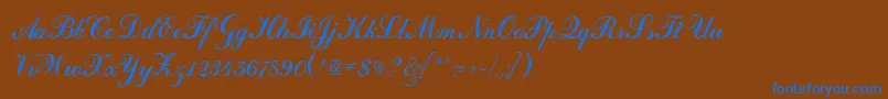 More about CalligraphRegular Font CalligraphRegular Font – Blue Fonts on Brown Background