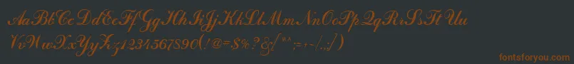 CalligraphRegular-fontti – ruskeat fontit mustalla taustalla