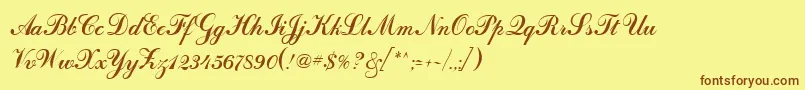 CalligraphRegular-fontti – ruskeat fontit keltaisella taustalla