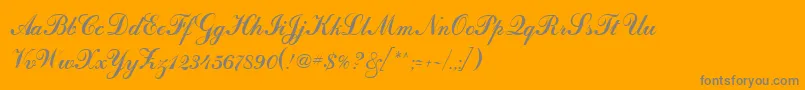 Więcej informacji o czcionce CalligraphRegular Czcionka CalligraphRegular – szare czcionki na pomarańczowym tle