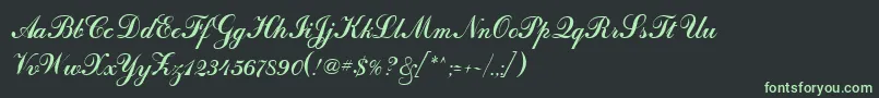 CalligraphRegular Font – Green Fonts on Black Background
