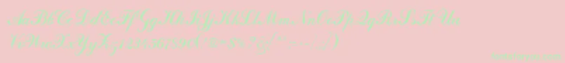 フォントCalligraphRegular – ピンクの背景に緑の文字