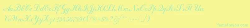 CalligraphRegular Font – Green Fonts on Yellow Background