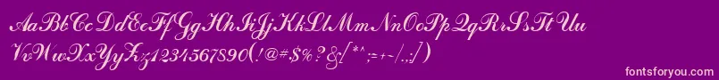 CalligraphRegular Font – Pink Fonts on Purple Background