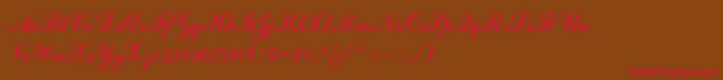 フォントCalligraphRegular – 赤い文字が茶色の背景にあります。