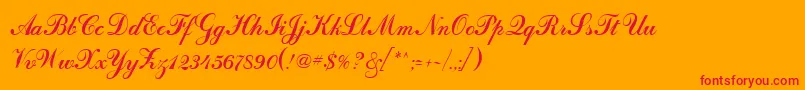 CalligraphRegular-Schriftart – Rote Schriften auf orangefarbenem Hintergrund