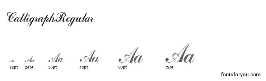 Размеры шрифта CalligraphRegular