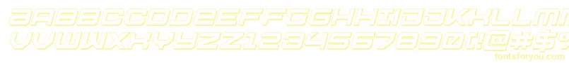 Ussdallas3Dital Font – Yellow Fonts on White Background