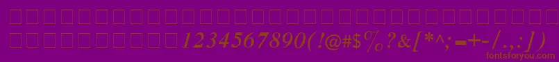 CyrillictimesItalic Font – Brown Fonts on Purple Background