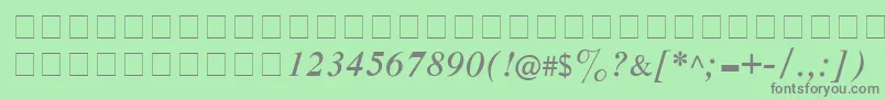 フォントCyrillictimesItalic – 緑の背景に灰色の文字