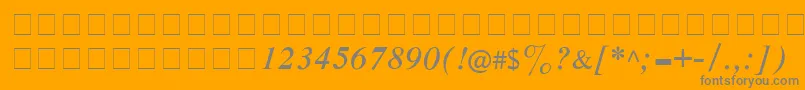 フォントCyrillictimesItalic – オレンジの背景に灰色の文字