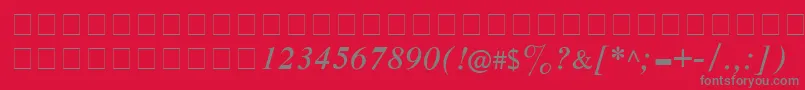 フォントCyrillictimesItalic – 赤い背景に灰色の文字