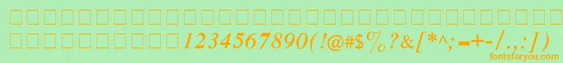 CyrillictimesItalic Font – Orange Fonts on Green Background