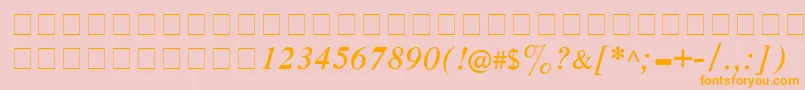 CyrillictimesItalic Font – Orange Fonts on Pink Background