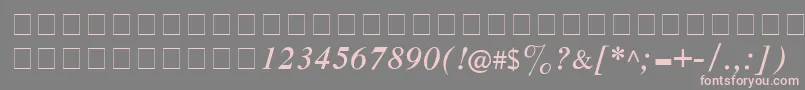 フォントCyrillictimesItalic – 灰色の背景にピンクのフォント