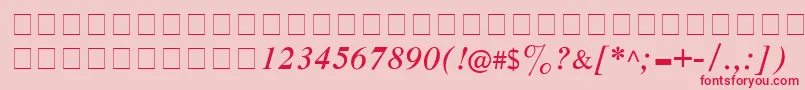 CyrillictimesItalic Font – Red Fonts on Pink Background