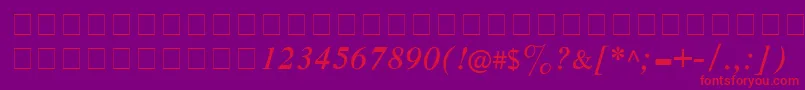 CyrillictimesItalic Font – Red Fonts on Purple Background