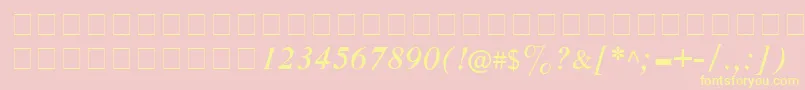 CyrillictimesItalic Font – Yellow Fonts on Pink Background