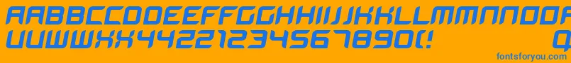 Bloodwaxitalic Font – Blue Fonts on Orange Background