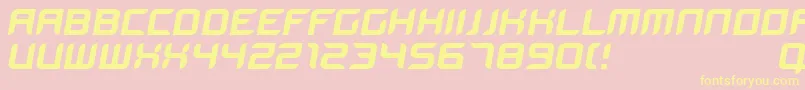 Bloodwaxitalic-Schriftart – Gelbe Schriften auf rosa Hintergrund