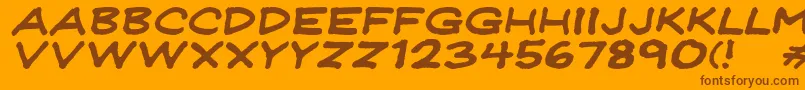 JeffreyprintJlWideItalic Font – Brown Fonts on Orange Background