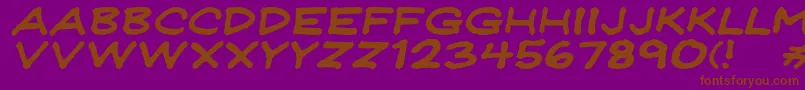 Fonte JeffreyprintJlWideItalic – fontes marrons em um fundo roxo