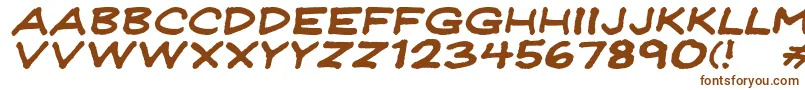 Czcionka JeffreyprintJlWideItalic – brązowe czcionki na białym tle