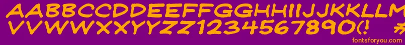 JeffreyprintJlWideItalic Font – Orange Fonts on Purple Background