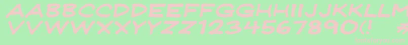 フォントJeffreyprintJlWideItalic – 緑の背景にピンクのフォント