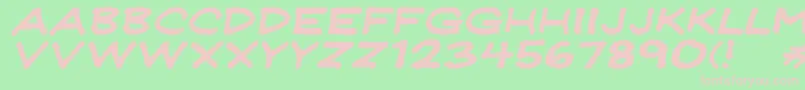 Fonte JeffreyprintJlWideItalic – fontes rosa em um fundo verde