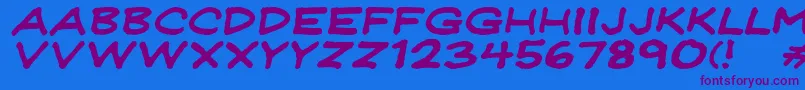 JeffreyprintJlWideItalic Font – Purple Fonts on Blue Background