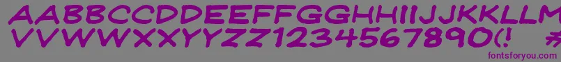 Шрифт JeffreyprintJlWideItalic – фиолетовые шрифты на сером фоне