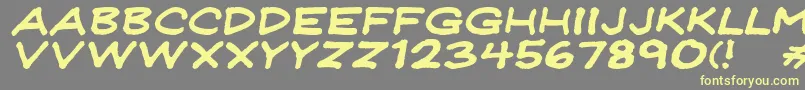 Шрифт JeffreyprintJlWideItalic – жёлтые шрифты на сером фоне