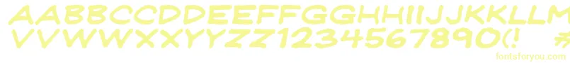 フォントJeffreyprintJlWideItalic – 黄色のフォント