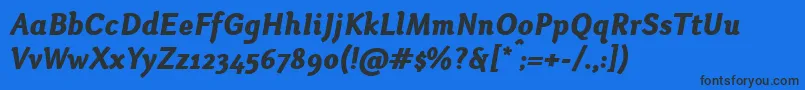 OtariHeavyitalic Font – Black Fonts on Blue Background