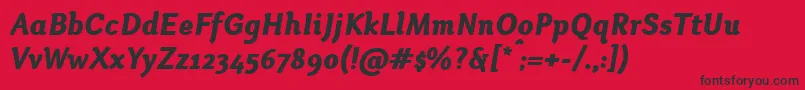OtariHeavyitalic Font – Black Fonts on Red Background