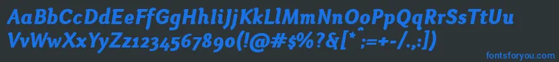 Шрифт OtariHeavyitalic – синие шрифты на чёрном фоне