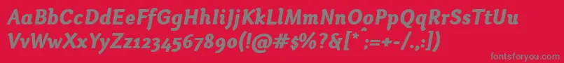 OtariHeavyitalic Font – Gray Fonts on Red Background