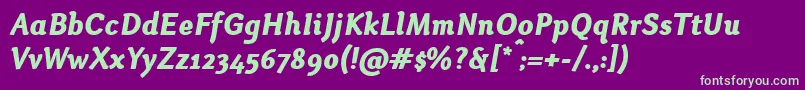 OtariHeavyitalic Font – Green Fonts on Purple Background