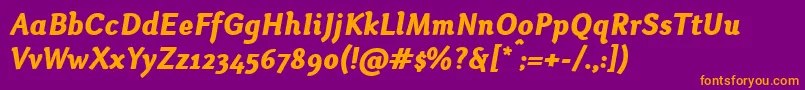 フォントOtariHeavyitalic – 紫色の背景にオレンジのフォント