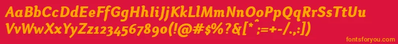 OtariHeavyitalic Font – Orange Fonts on Red Background