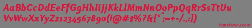 フォントOtariHeavyitalic – 赤い文字の灰色の背景