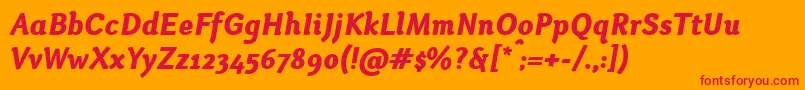 Fonte OtariHeavyitalic – fontes vermelhas em um fundo laranja