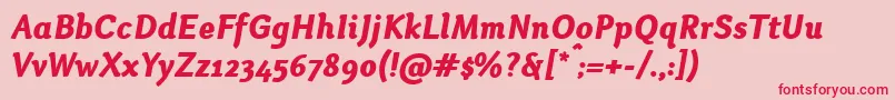 Fonte OtariHeavyitalic – fontes vermelhas em um fundo rosa