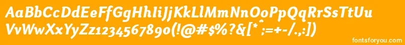 OtariHeavyitalic-fontti – valkoiset fontit oranssilla taustalla