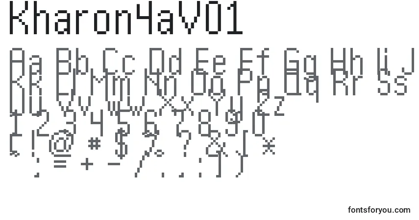 Шрифт Kharon4aV01 – алфавит, цифры, специальные символы