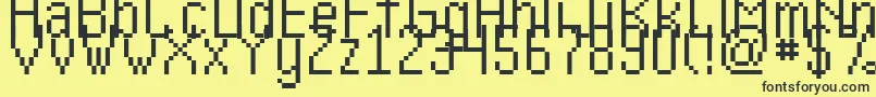 Kharon4aV01-Schriftart – Schwarze Schriften auf gelbem Hintergrund