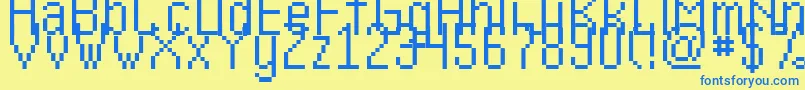 Weitere Informationen zur Kharon4aV01-Schriftart Kharon4aV01-Schriftart – Blaue Schriften auf gelbem Hintergrund