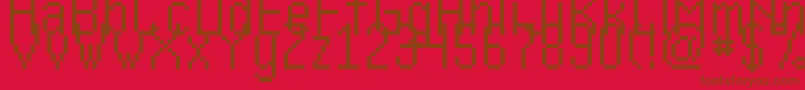 フォントKharon4aV01 – 赤い背景に茶色の文字