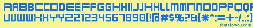 Karnivore Font – Blue Fonts on Yellow Background